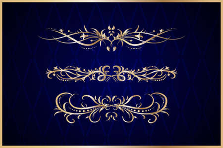 gold decorative elementsのイラスト素材