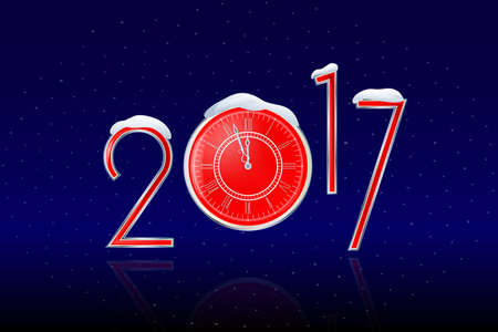 2017 new year watch with snow
