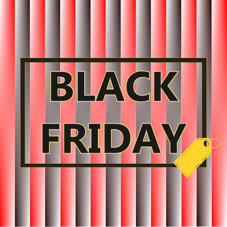 Black Friday vector illustration on black background. Black Friday logo. Sign. Flyer. Poster. Vector. Illustration. Black Fridayのイラスト素材
