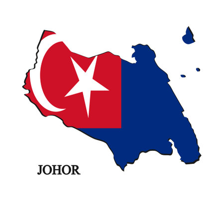 Johor map vector illustration. Malaysian city. State in Malaysiaのイラスト素材
