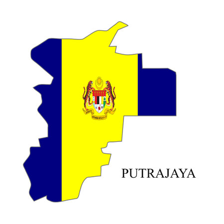 Putrajaya map vector illustration. Malaysian city. State in Malaysiaのイラスト素材