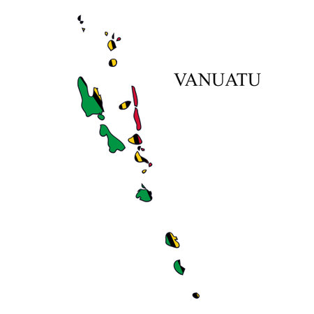 Vanuatu map vector illustration. Global economy. Famous country. Oceania region. Polynesian island. Micronesianのイラスト素材
