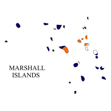 Marshall Islands map vector illustration. Global economy. Famous country. Oceania region. Polynesian island. Micronesianのイラスト素材