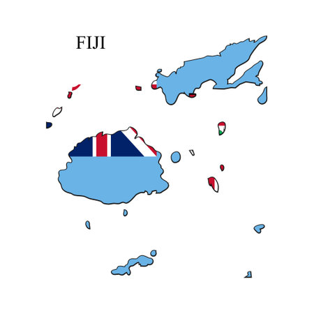 Fiji map vector illustration. Global economy. Famous country. Oceania region. Polynesia islandのイラスト素材