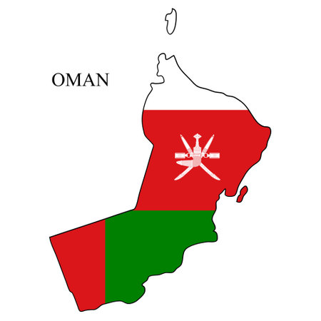 Oman map vector illustration. Global economy. Famous country. Middle East. West Asia.のイラスト素材