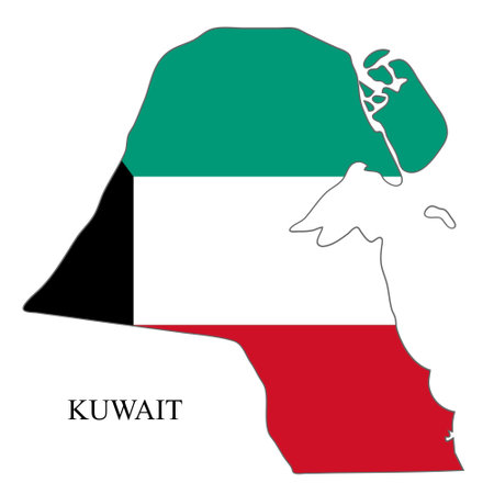 Kuwait map vector illustration. Global economy. Famous country. Middle East. West Asia.のイラスト素材