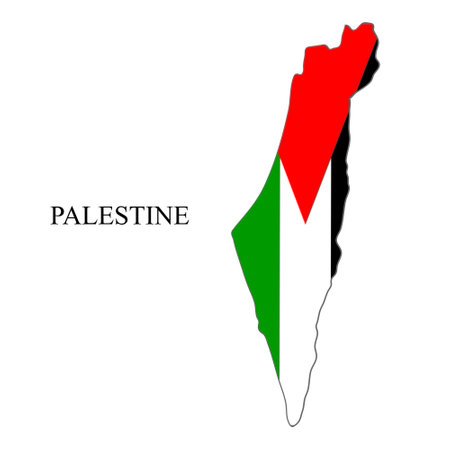 Palestine map vector illustration. Global economy. Famous country. Middle East. West Asia.のイラスト素材