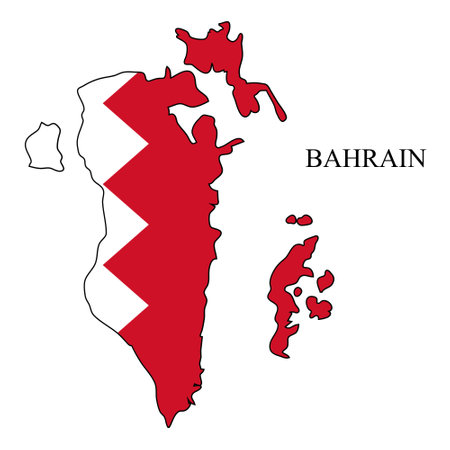 Bahrain map vector illustration. Global economy. Famous country. Middle East. West Asia.のイラスト素材