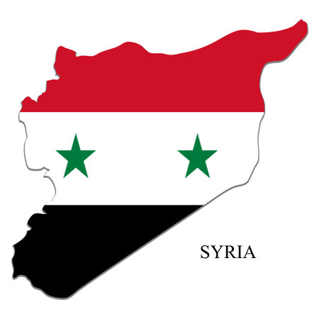 Syria map vector illustration. Global economy. Famous country. Middle East. West Asia.のイラスト素材