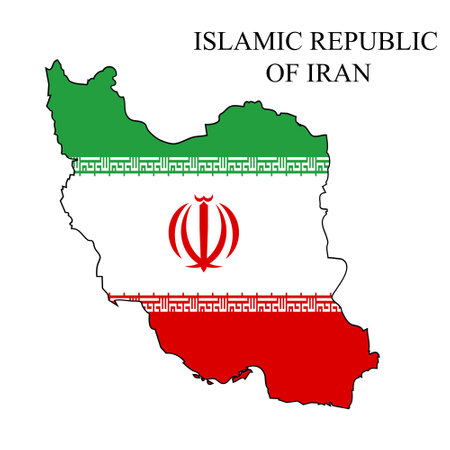 Iran map vector illustration. Global economy. Famous country. Middle East. West Asia.のイラスト素材