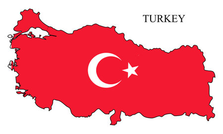 Turkey map vector illustration. Global economy. Famous country. West Asia. Europeのイラスト素材