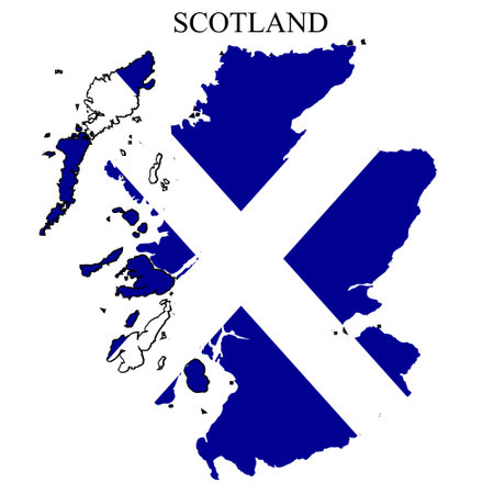 Scotland map vector illustration. Global economy. Famous country. Northern Europe. Europe. UK region.のイラスト素材