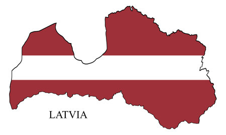 Latvia map vector illustration. Global economy. Famous country. Northern Europe. Europe. Scandinavian region.のイラスト素材