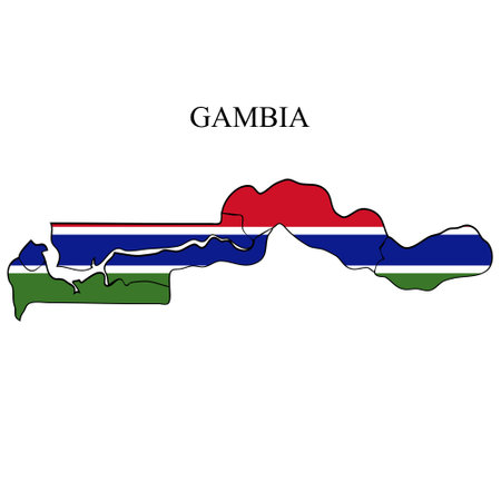 Gambia map vector illustration. Global economy. Famous country. Western Africa. Africa.のイラスト素材