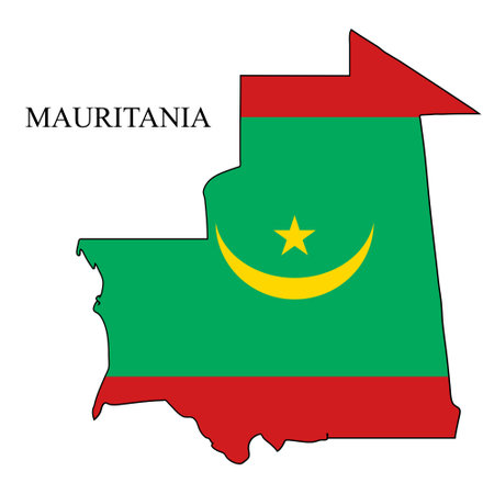 Mauritania map vector illustration. Global economy. Famous country. Western Africa. Africa.のイラスト素材