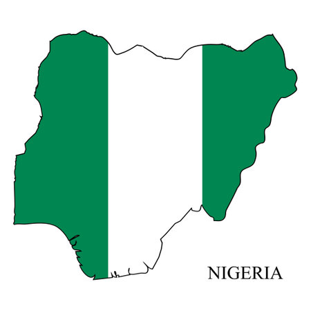 Nigeria map vector illustration. Global economy. Famous country. Western Africa. Africa.のイラスト素材