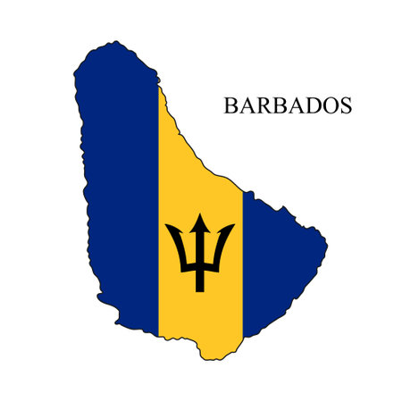 Barbados map vector illustration. Global economy. Famous country. Caribbean. Latin America. America.のイラスト素材