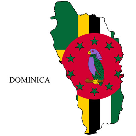 Dominica map vector illustration. Global economy. Famous country. Caribbean. Latin America. America.のイラスト素材