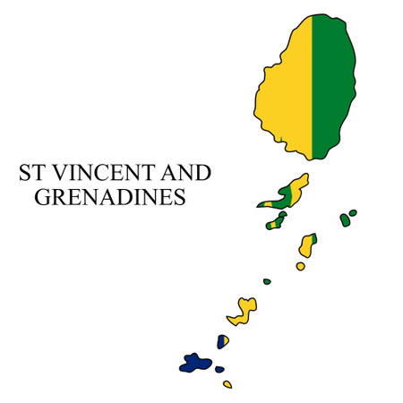 St Vincent and the Grenadines map vector illustration. Global economy. Famous country. Caribbean. Latin America. America.のイラスト素材
