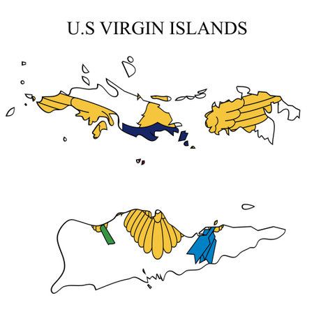 U.S. Virgin Islands map vector illustration. Global economy. Famous country. Caribbean. Latin America. America.のイラスト素材