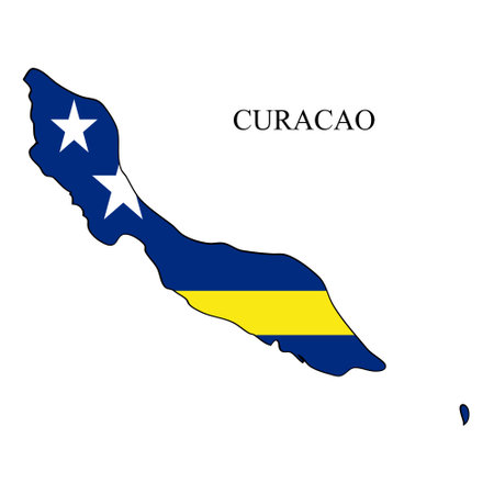 CuraÃ§ao map vector illustration. Global economy. Famous country. South America. Latin America. America.のイラスト素材