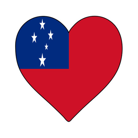 Samoa Heart Shape Flag. Love Samoa. Visit Samoa. Vector Illustration Graphic Design.のイラスト素材