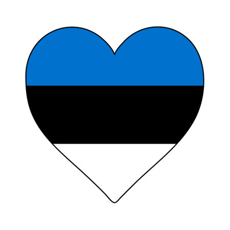 Estonia Heart Shape Flag. Love Estonia. Visit Estonia. Northern Europe. Europe. European Union. Vector Illustration Graphic Design.のイラスト素材