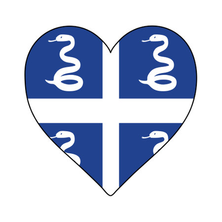 Martinique Heart Shape Flag. Love Martinique. Visit Martinique. Caribbean. Latin America. Vector Illustration Graphic Design.のイラスト素材