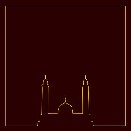 Ramadan or Eid Mubarak with Brown Background Template. Vector Illustration Graphic Design.のイラスト素材