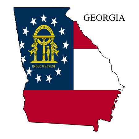 Georgia map vector illustration. Global economy. State in America. North America. United States. America. U.S.Aのイラスト素材