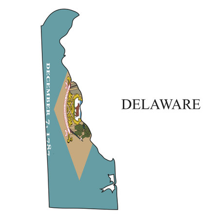 Delaware map vector illustration. Global economy. State in America. North America. United States. America. U.S.Aのイラスト素材