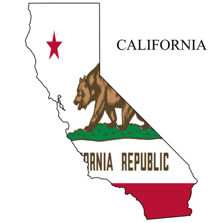 California map vector illustration. Global economy. State in America. North America. United States. America. U.S.Aのイラスト素材