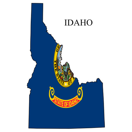 Idaho map vector illustration. Global economy. State in America. North America. United States. America. U.S.Aのイラスト素材