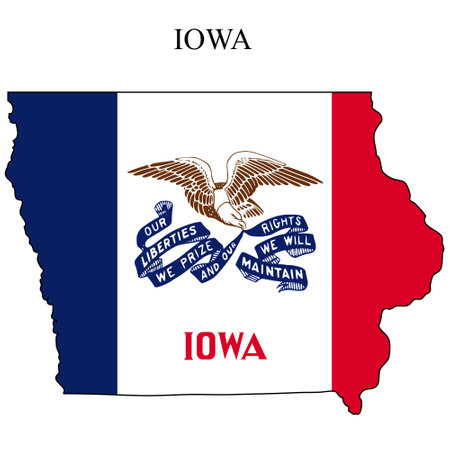 Iowa map vector illustration. Global economy. State in America. North America. United States. America. U.S.Aのイラスト素材