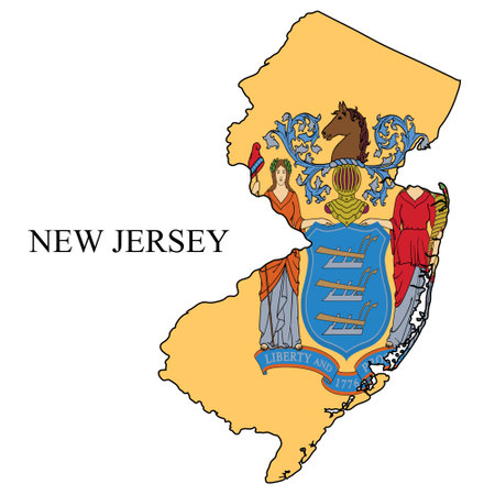 New Jersey map vector illustration. Global economy. State in America. North America. United States. America. U.S.Aのイラスト素材