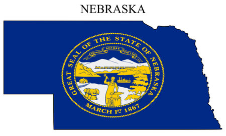 Nebraska map vector illustration. Global economy. State in America. North America. United States. America. U.S.Aのイラスト素材
