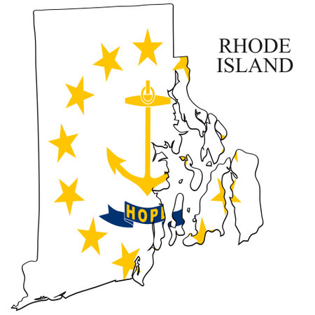 Rhode Island map vector illustration. Global economy. State in America. North America. United States. America. U.S.Aのイラスト素材