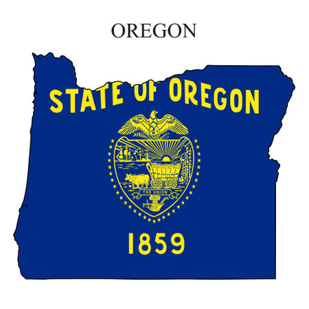 Oregon map vector illustration. Global economy. State in America. North America. United States. America. U.S.Aのイラスト素材