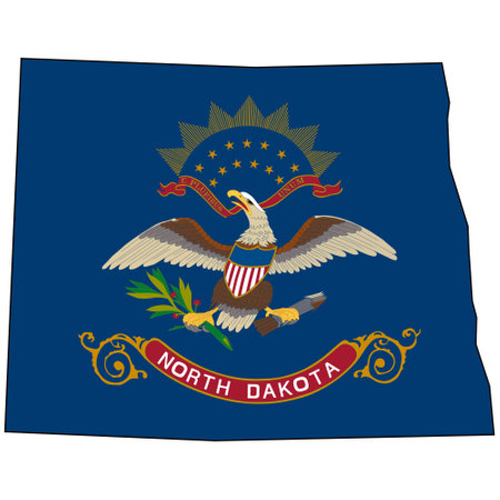 North Dakota map vector illustration. Global economy. State in America. North America. United States. America. U.S.Aのイラスト素材