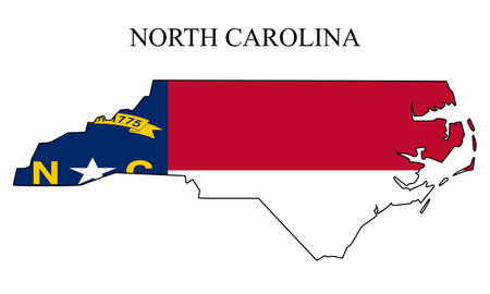 North Carolina map vector illustration. Global economy. State in America. North America. United States. America. U.S.Aのイラスト素材