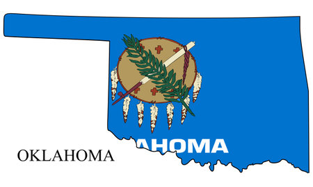 Oklahoma map vector illustration. Global economy. State in America. North America. United States. America. U.S.Aのイラスト素材