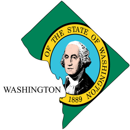 Washington map vector illustration. Global economy. State in America. North America. United States. America. U.S.Aのイラスト素材