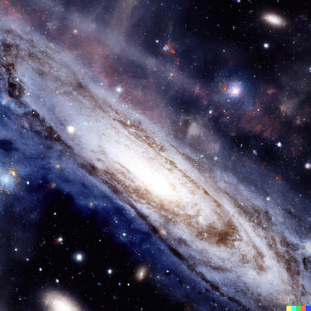 Beautiful Galaxy in Space. Universe and Cosmos. Generative AI. AIの素材