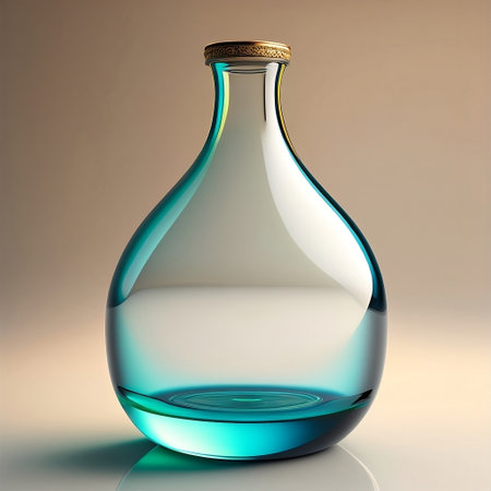 Glass Flower Vase Isolated on Cream Background. Generative Ai. Aiの素材