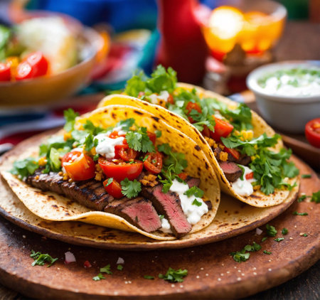 Mexican Beef Tacos. Generative Ai. Aiの素材