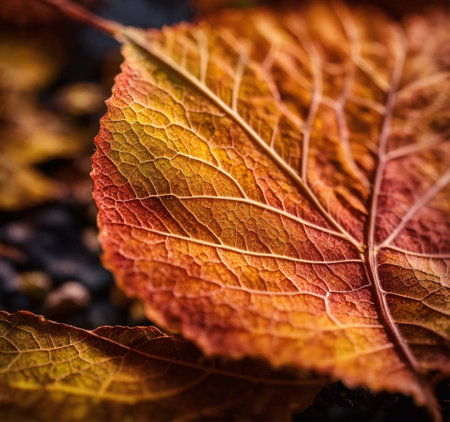 Autumn Leaf Vein. Autumn Season. Generative Ai. Aiの素材