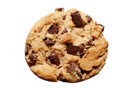 Chocolate chip cookie with clipping pathの写真素材