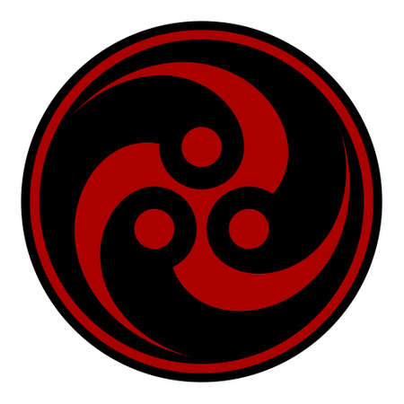 Vector design tomoe hams symbol formed by three magatamaのイラスト素材