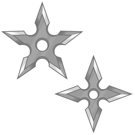 Vector design of two shuriken, ninja weapons, elements of Japanese culture and folkloreのイラスト素材