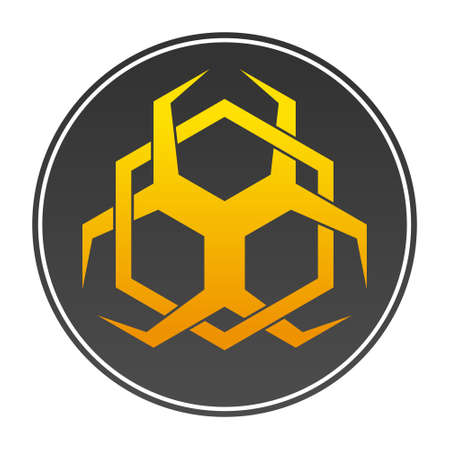 Biohazard symbol vector design with hexagonal geometric figuresのイラスト素材